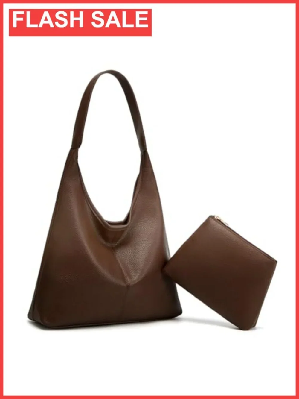 Large PU Leather Hobo Shoulder Bag Slouchy Tote Purse for Work Travel